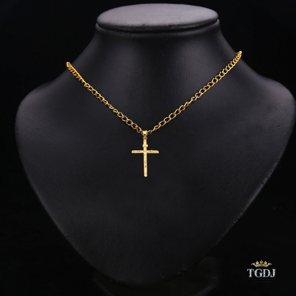 14K Yellow Gold Religious Crucifix Pendant - Picture 2 of 3